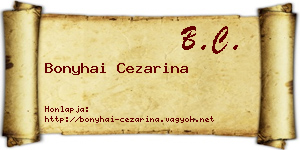 Bonyhai Cezarina névjegykártya